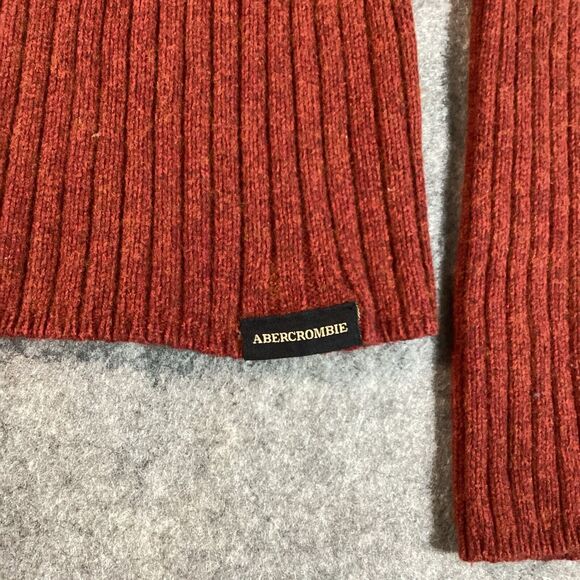 Vintage Abercrombie & Fitch Sweater Mens XL Red Ribbed Muscle Wool Blend - Picture 10 of 14